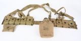 WWII US ARMY COMBAT FIELD GEAR LOT AMMO BELT WW2