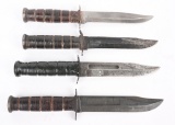 USMC FIGHTING KNIFE LOT OF 4 CAMILLUS MK-2 KABAR