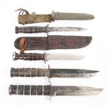 USMC FIGHTING KNIFE LOT OF 4 CAMILLUS MK-2 KABAR