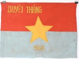 VIETNAM PATRIOTIC SILK FLAG DETERMINED TO WIN 1968