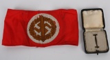 WWII NAZI GERMAN SA ARMBAND & EKI ISSUE CASE WW2
