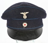 WWII NAZI GERMAN CIVIL OR POLITICAL VISOR HAT WW2