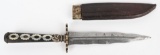 KRIS STYLE BLADE SIDE KNIFE W INLAYED EBONY HANDLE
