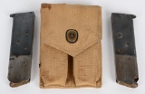 WWI MAGAZINE POUCH WITH ORIGINAL M1911 MAGAZINES