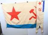 SOVIET UNION NAVY FLAG LOT OF TWO ENSIGN
