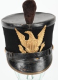 WWII ERA BLACK MILITARY SHAKO W/ LINER WW2