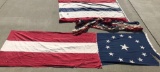 WWII US 5pc LOT AMERICAN PATRIOTIC BUNTING FLAGS