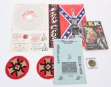 KU KLUX KLAN RECORD PAPER AND BUSINESS CARD LOT