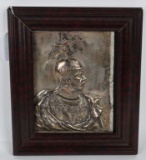 WW1 GERMAN KAISER WILHELM II LARGE SILVER PLAQUE
