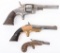 LOT (3) ANTIQUE PISTOLS & REVOLVER