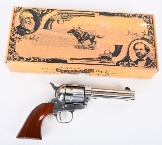 BOXED STAINLESS CIMARRON COLT SAA REVOLVER