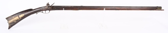 L. B. SIGNED FULL STOCK FLINTLOCK KY RIFLE