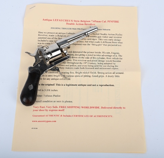 LEFAUCHEUX STYLE FOLDING TRIGGER PINFIRE REVOLVER