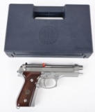 CASED BERETTA STAINLESS MODEL 92FS PISTOL