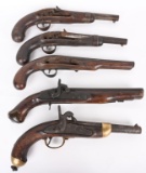 LOT (5) BRITISH & US MARTIAL PISTOLS