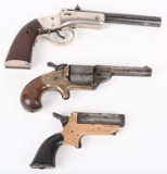LOT (3) ANTIQUE REVOLVERS PISTOLS