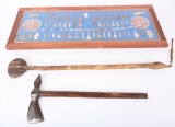 LARGE INDIAN LOT ARROWHEADS, TOMAHAWK, STONE CLUB
