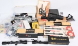 LARGE LOT OPTICS SCOPES SCOPE RINGS SIGHTS + MORE
