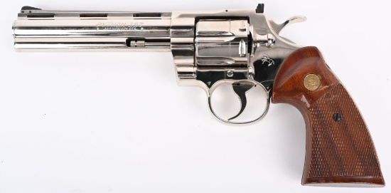 FACTORY NICKEL COLT PYTHON REVOLVER - 1978