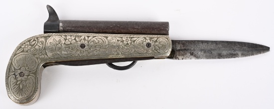 FACTORY ENGRAVED BELGIUM KNIFE PISTOL