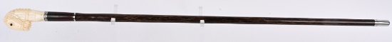 CUSTOM W.C.JOHNSON HORSE HEAD IVORY SWORD CANE
