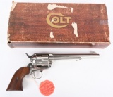 AS NEW BOXED COLT NICKEL SAA REVOLVER