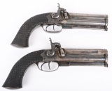 PAIR OF WATMOUGH DOUBLE BARREL HOWDAH PISTOLS