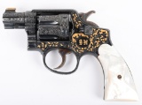 EXQUISITE ENGRAVED GOLD INLAY S&W PRE MODEL 10