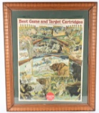 FRAMED 1919 REMINGTON UMC ADVERTISING POSTER