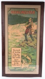 MISSION OAK FRAMED 1920'S WINCHESTER FISHING AD