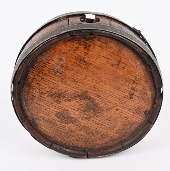 CLASSIC CIVIL WAR CONFEDERATE WOOD DRUM CANTEEN