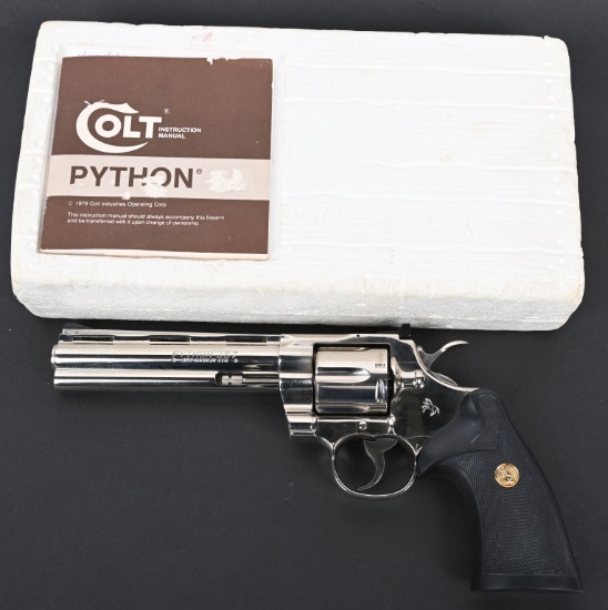 COLT PYTHON 6" NICKEL REVOLVER