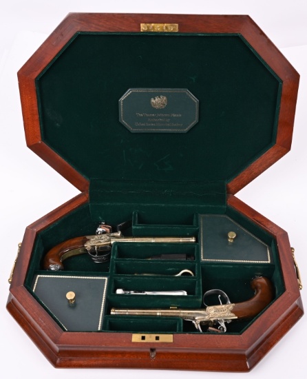 U.S. HISTORICAL THOM. JEFFERSON CASED SET PISTOLS
