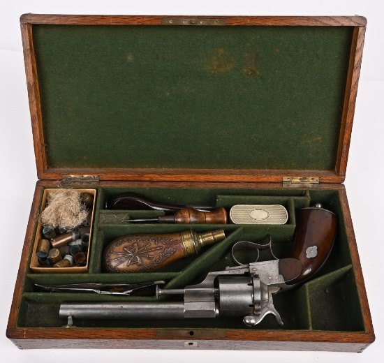 RARE CASED LeFAUCHEUX PARIS PINFIRE REVOLVER