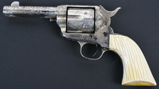 ENGRAVED SILVER PLATED COLT SAA SHERIFF MODEL