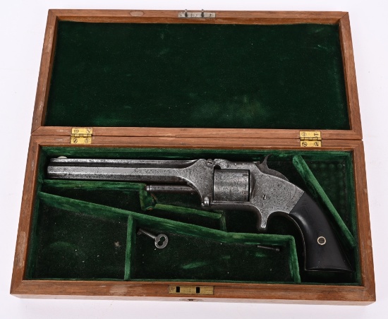 CASED ENGRAVED SMITH & WESSON NO. 2 ARMY