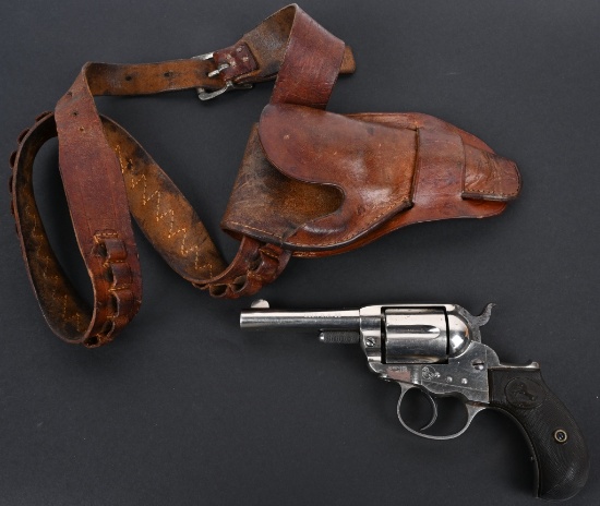 FINE NICKEL COLT 1877 STOREKEEPER 38 RIG