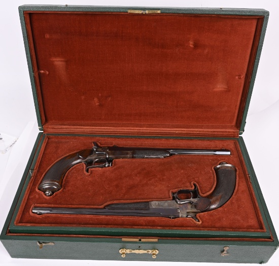 ANTIQUE CASED FRENCH FENCING / FIGHTING PISTOLS