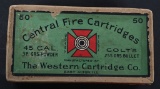 RARE SEALED WESTERN MALTESE CROSS .45 COLT AMMO