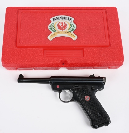 CASED RUGER MARK II .22 50 YEAR ANNIVERSARY PISTOL