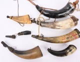LOT (6) ASSORTED POWDER HORNS