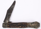 LARGE ALLIGATOR POMMEL CIVIL WAR FOLDING KNIFE