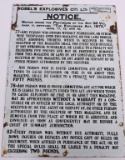 1882 PORCELAIN NOBELS EXPLOSIVE CO. LONDON SIGN