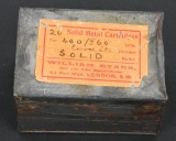 RARE EARLY SEALED TIN BOX WM. EVANS 400/360 AMMO
