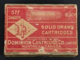 FULL BOX DOMINION .577 SNIDER BLACK POWDER AMMO