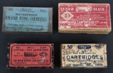 (4) FOUR BOXES VINTAGE EUROPEAN MADE REVOLVER AMMO