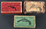 (3) EARLY 2-PC PICTURE BOXES TOP BREAK REVOLVERS