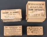 LOT (4) BOXES .257 ROBERTS, .22 HORNET, 45 GATLING