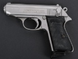 STAINLESS WALTHER PPK/S SEMI AUTO PISTOL