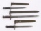 3 WWII M1 GARAND BAYONETS WITH SCABBARDS